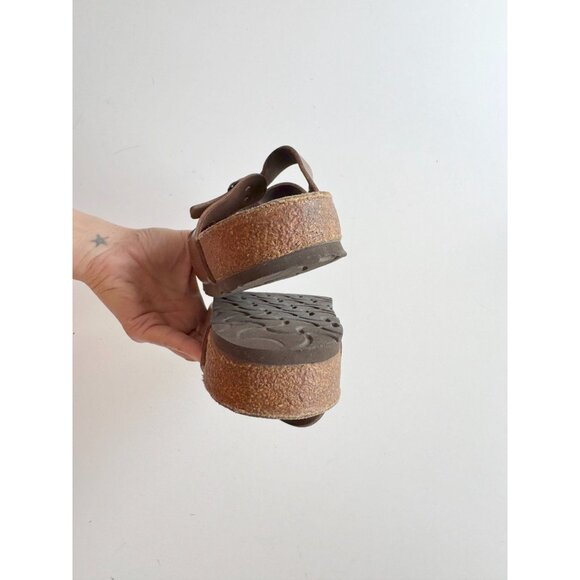 BIRKENSTOCK Florida Habana Brown Leather Triple Strap Slides Sandals, Size 37 - Picture 10 of 16